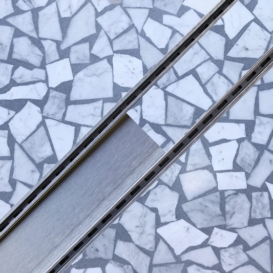 LINiAIR 35mm Integrated Tile Insert Drain in Satin Silver