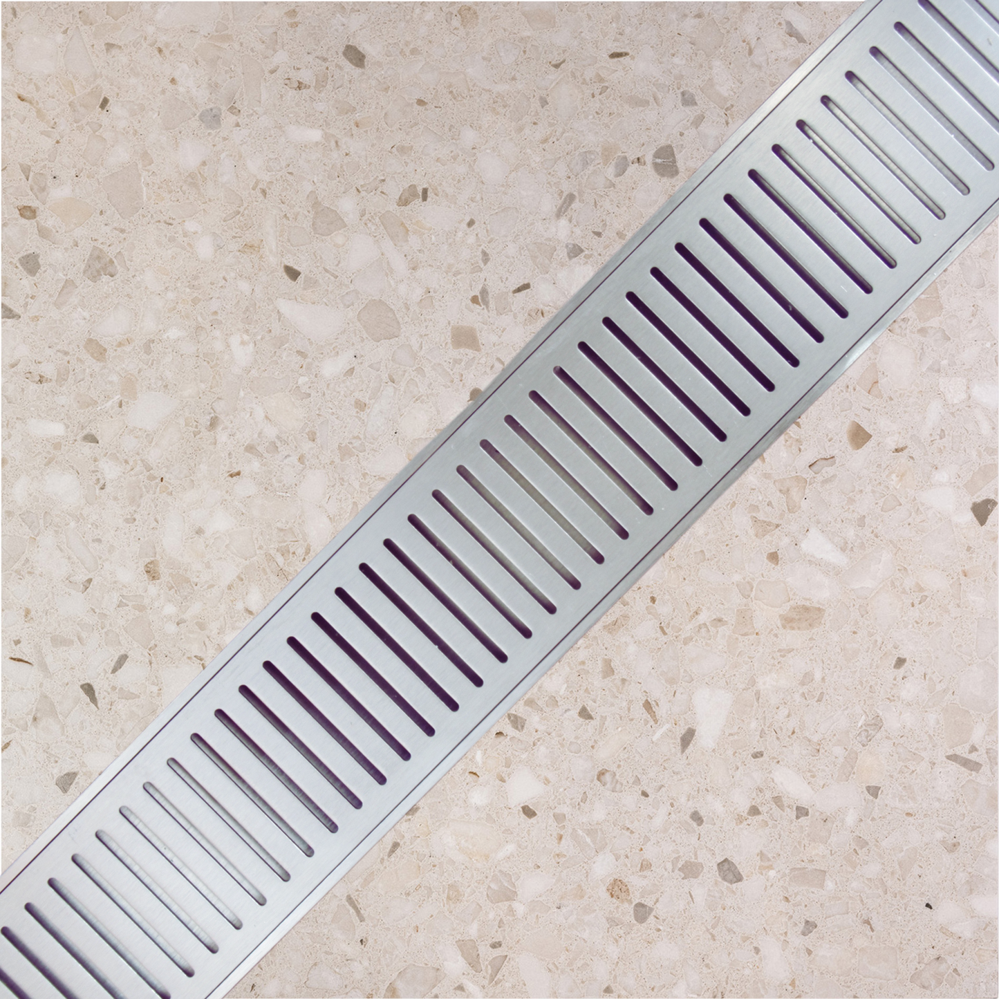 LINiAIR 26mm Line Grate Drain Satin Silver (BOXING DAY SALE)
