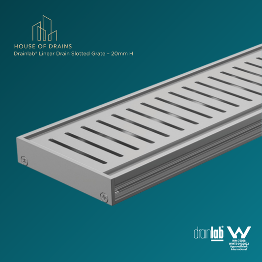 Drainlab® Linear Drain Slotted Grate – 20mm H Silver