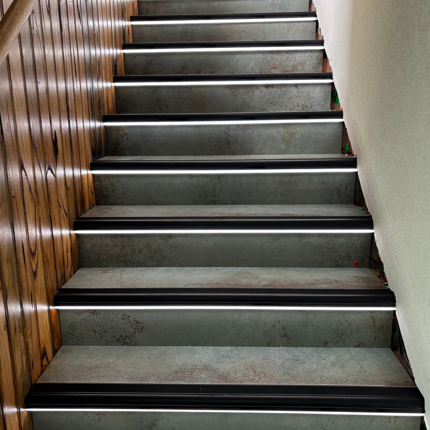 On The Edge LED Stair Treads - Inset with 12mm Tile