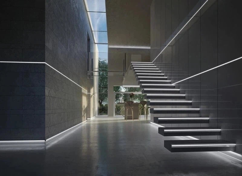 On The Edge LED Stair Treads - Inset with Angled Light