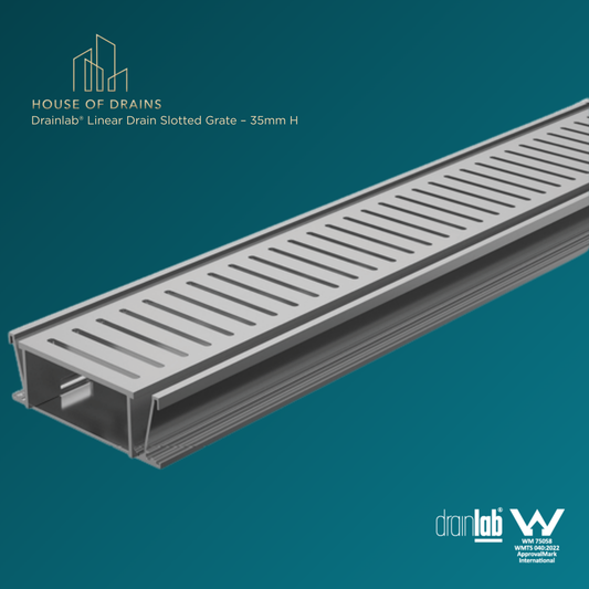 Drainlab® Linear Drain Slotted Grate – 35mm H Silver
