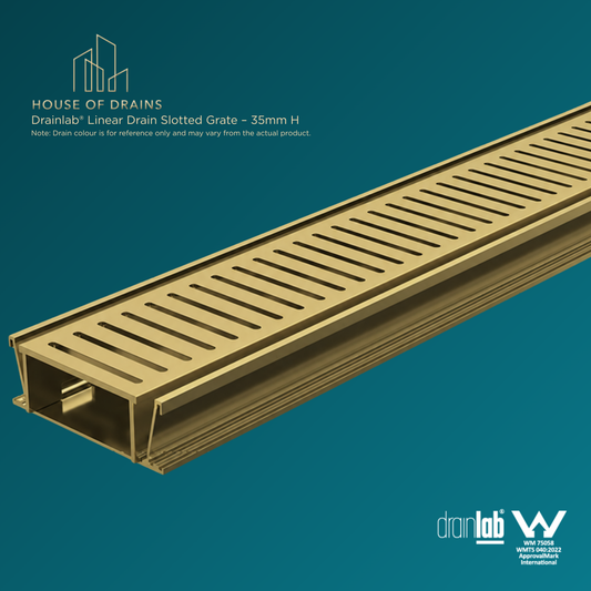 Drainlab® Linear Drain Slotted Grate – 35mm H Gold