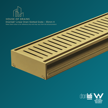 Drainlab® Linear Drain Slotted Grate – 35mm H Gold