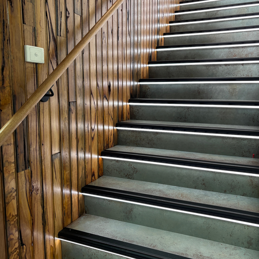 On The Edge LED Stair Treads - Inset with 12mm Tile