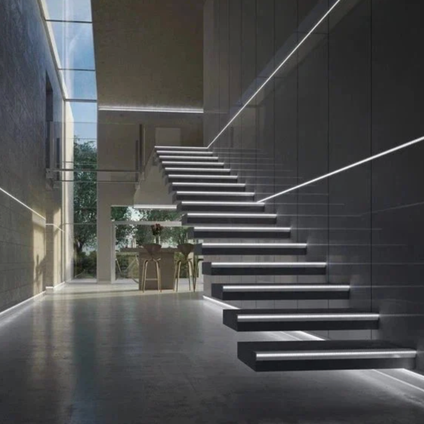 On The Edge LED Stair Treads - Top Mount with Rubber Insert