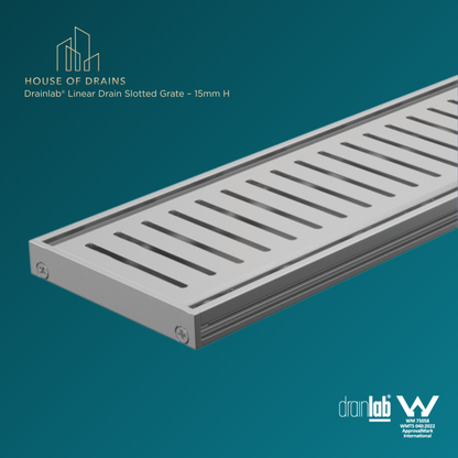 Drainlab® Linear Drain Slotted Grate – 15mm H Silver