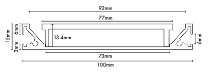 Drainlab® Linear Drain Slotted Grate – 15mm H Black