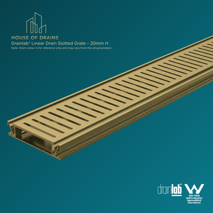 Drainlab® Linear Drain Slotted Grate – 15mm H Gold