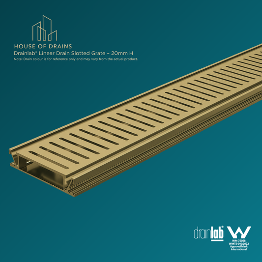 Drainlab® Linear Drain Slotted Grate – 20mm H Gold