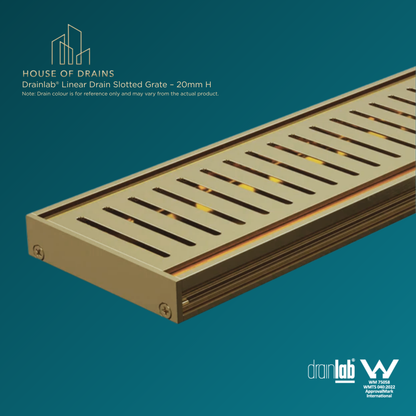 Drainlab® Linear Drain Slotted Grate – 20mm H Gold