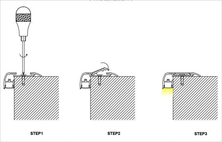 On The Edge LED Stair Treads - Top Mount with Rubber Insert