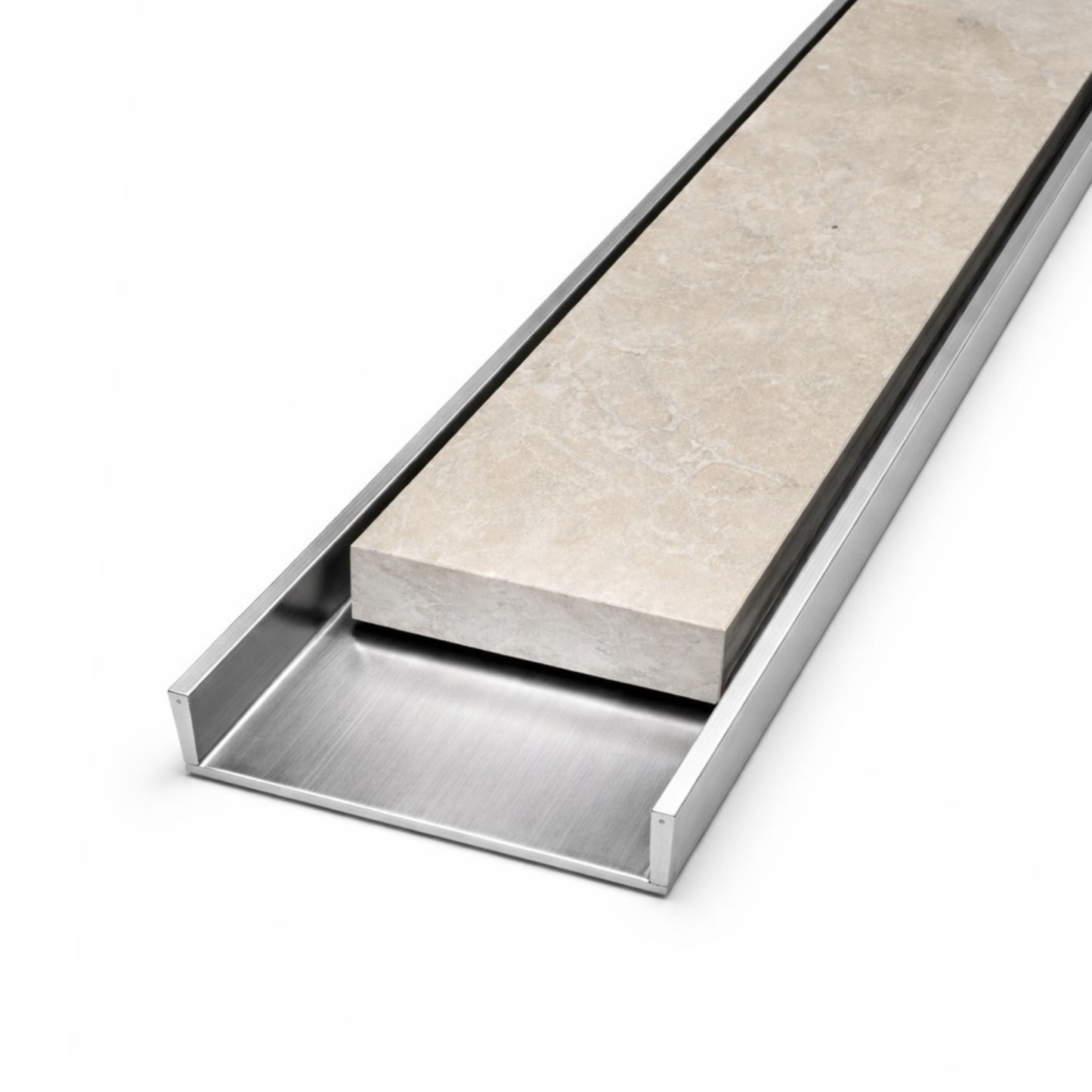 *NEW* LINiAIR 35mm Inverted Tile Insert Drain in Satin Silver