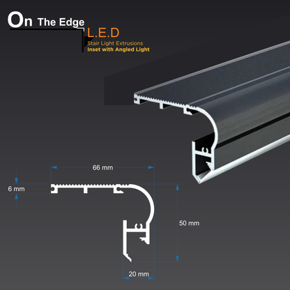 On The Edge LED Stair Treads - Inset with Angled Light