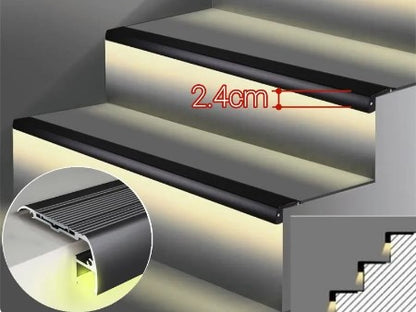 On The Edge LED Stair Treads - Top Mount with Rubber Insert