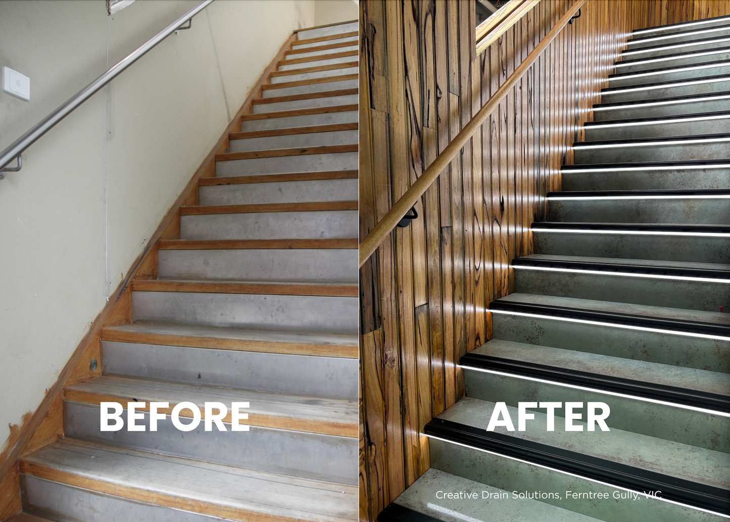 On The Edge LED Stair Treads - Inset with 22mm Tile