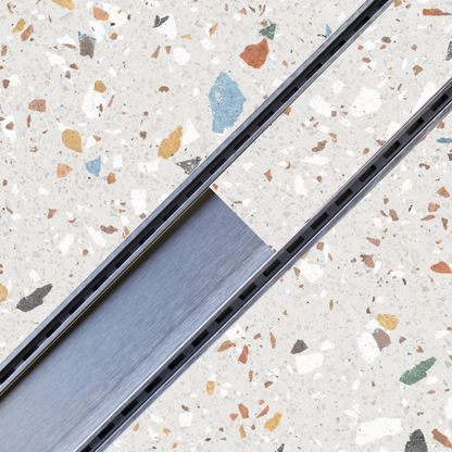 LINiAIR 26mm Integrated Tile Insert Drain in Satin Silver