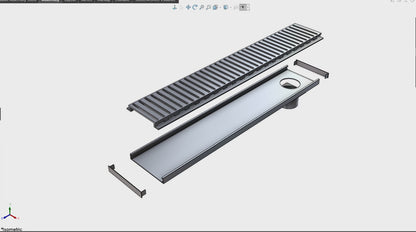 LINiAIR 14mm Line Grate Drain Satin Silver (BOXING DAY SALE)