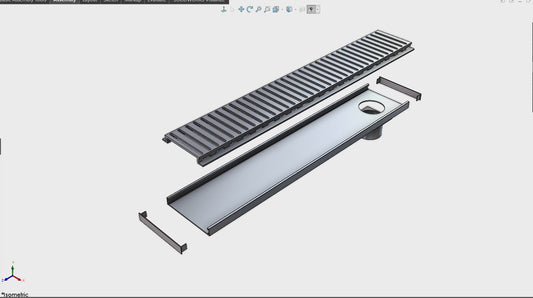 LINiAIR 14mm Line Grate Drain Satin Silver (BOXING DAY SALE)